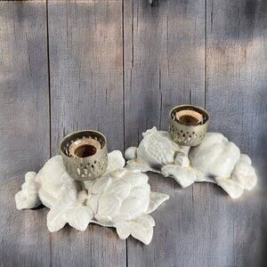 Petites Choses Primitive Style Fruit Vegetable Metal Cast Iron Candle Holder Set